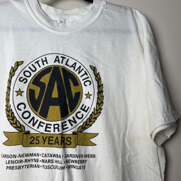 Gildan Activewear SAC 25 years White Gold Black Short Sleeve T-shirt Adult XL - Picture 1 of 11